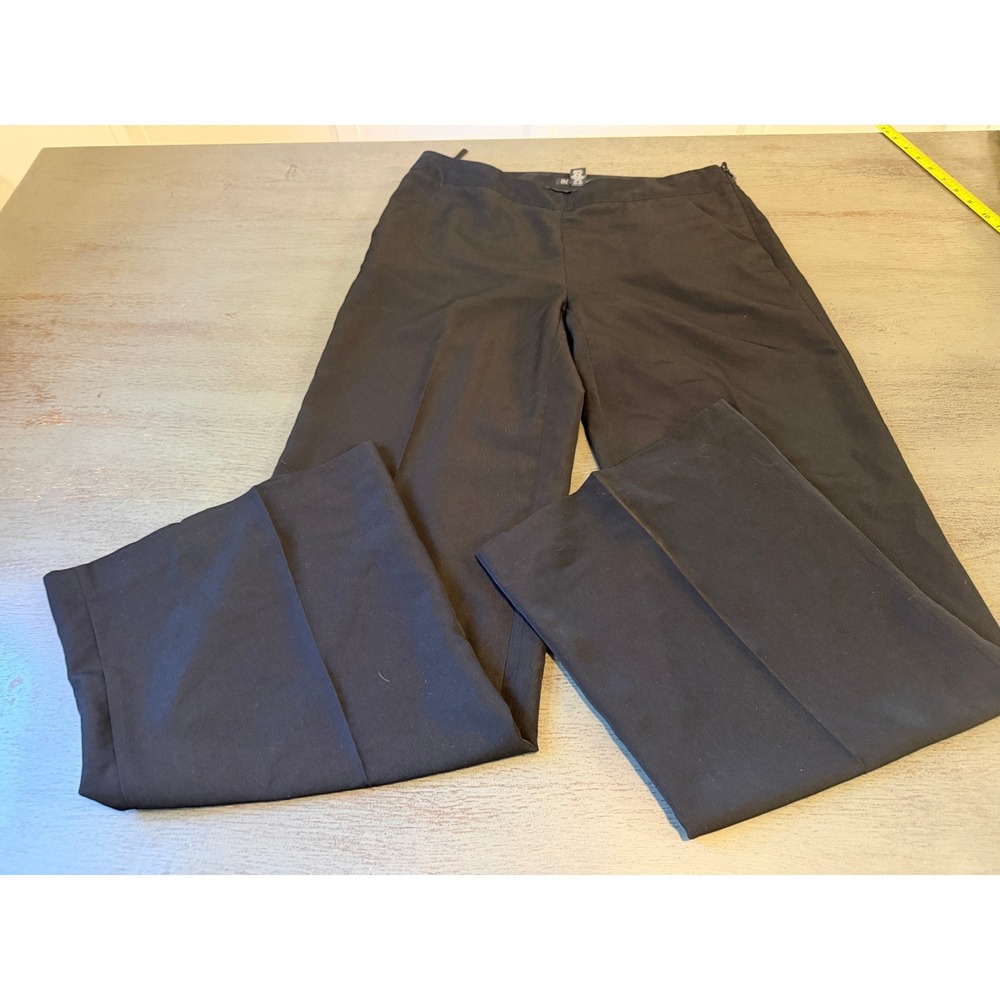 INC International Concepts Black Wide Leg Dress Pants Side Zip Trousers Sz 10